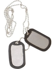 Silver dog tags - Military Army ID Tag Necklace, Fancy Dress Silencers