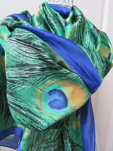 Peacock feather print scarf - feather,