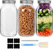 3 Pack Large Mason Jars 64 oz