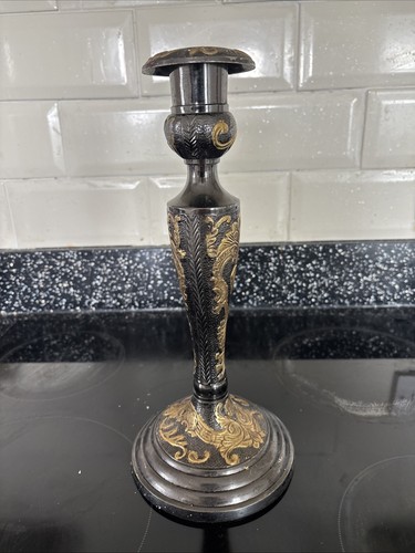 Vintage solid brass candle - vintage,