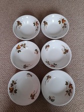 6 X Vintage English Ironstone Tableware Cereal Bowls 'Autumn Leaves'