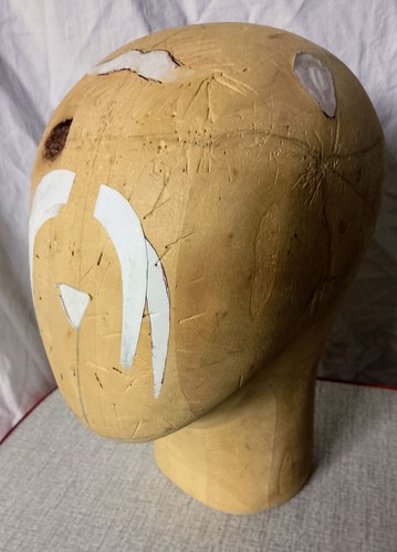 Antique milliners wooden head - wooden,