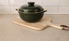 Vintage Denby Manor Green Stoneware Lidded Casserole Dish. Made In England