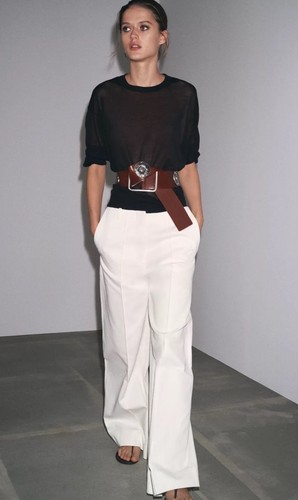 Zara oyster white - wide, leg