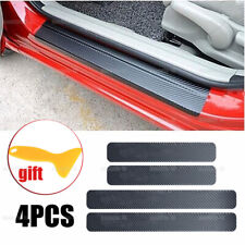 4× Carbon Fiber Car Door Plate Sill Scuff Cover Anti-Scratch Sticker Accessories