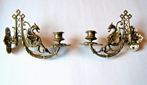 Antique gilt brass pair - antique,