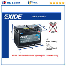 Car Battery EA770 Exide 096