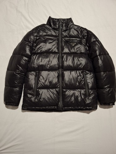 Prada black glossy puffer - prada,