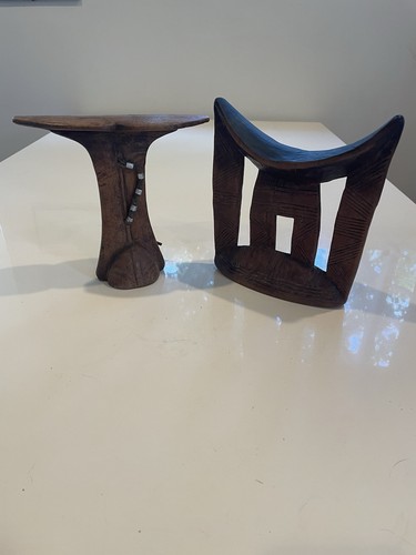 Pair antique african carved - pair,