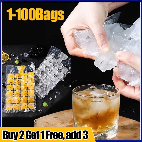 100pcs ice cube freezer bags - cube,