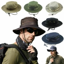 Men Women Sun Hat Bucket Hat Safari Bush Boonie Hat Wide Brim Fishing Military