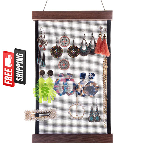 Mesh earring organizer hanging - mesh,
