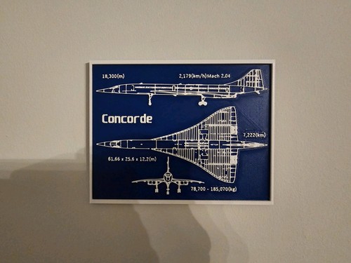 Concorde blueprint wall plaque - wall,