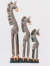 Wooden Zebra Ornament Statue