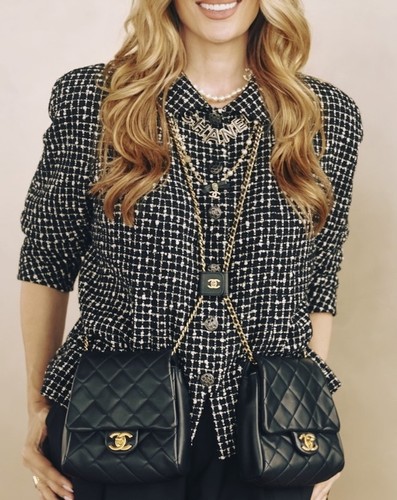 Chanel black white tweed - black,