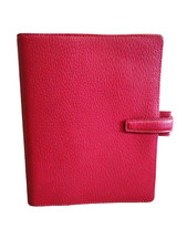 Vintage Filofax A5 Pimlico Organizer Red Italian Leather Rare Ruler Card Holder
