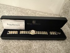 KRUG-BAUMEN Marquis 4117KL Ladies 18CT Electroplated Quartz Watch + Box Charity