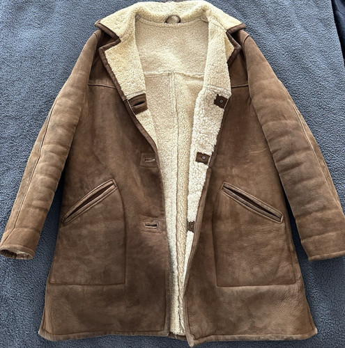 Vintage brown sheepskin coat - vintage,