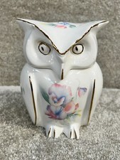VINTAGE AYNSLEY FINE BONE CHINA OWL ORNAMENT LITLE SWEETHEART PATTERN