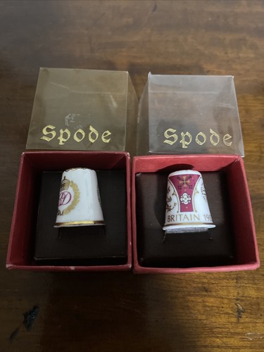 Two spode thimbles - thimbles,