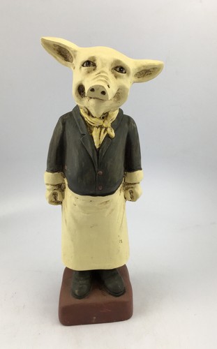 Pig waiter statue apron - pig,