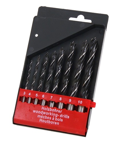 Piece wood drill bit set - 8, in