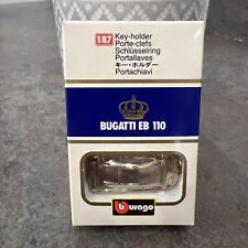 RARE Burago 1/87 Bugatti EB 110 Key Holder/ringKeyring Chrome Boxed & Unused