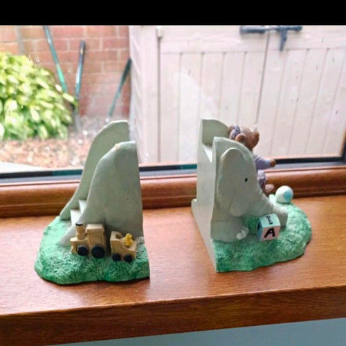 Painted resin elephant - resin, &