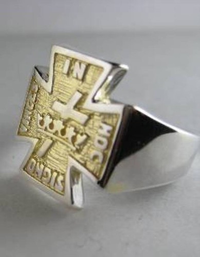 Solid silver templar ring - silver,