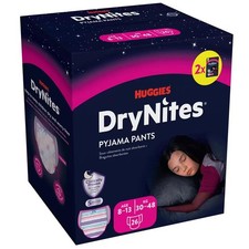 Huggies DryNites Dry Night Pyjamas Girls 30-48kg Bed Nappy 8-13Year Pack 26Pants