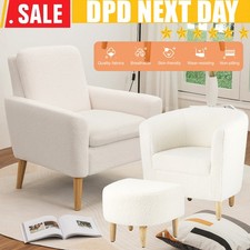 Lamb Flannel Fabric Tub Chair