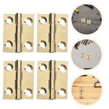 10 Pcs Brass Cabinet Hinges Flat Hinges for Exterior and Screen Doors