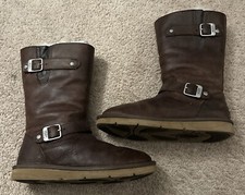 UGG Kensington Boots Womens Size 8 Toast Brown Leather Sheepskin