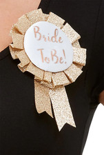 Bride To Be Rosette Rose Gold Ladies Hen Night Party Prop Accessory