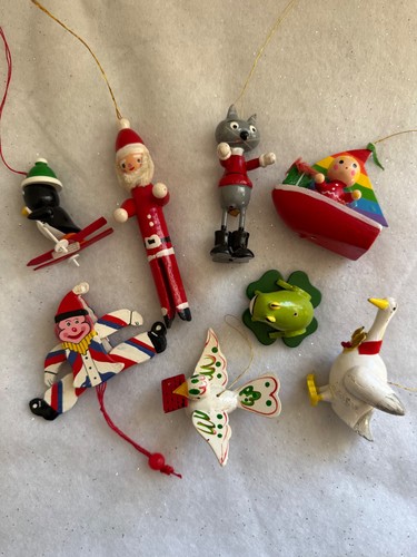 Vtg small wooden christmas - vtg,