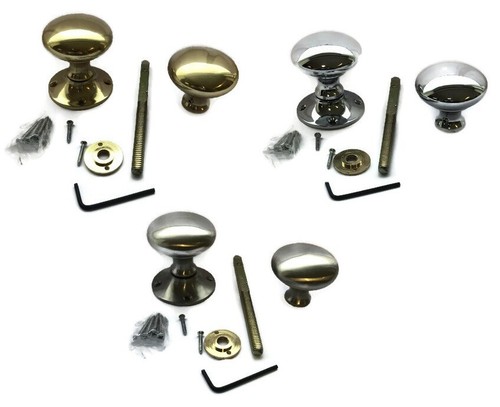 Victorian rim knob set brass - set,