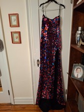 Sherri Hill  Evening Multicolored Mirror Dress~ NEW slit