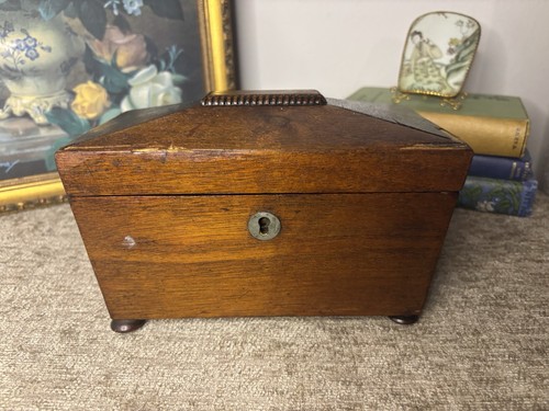 Small antique wooden - tea, caddy