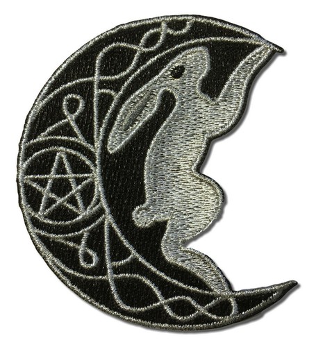 Embroidered moon hare sew - embroidered,