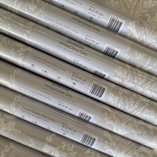 LAURA ASHLEY JOSETTE  WHITE/Dove Grey  ORIGINAL WALLPAPER NEW 10 avail PPR 