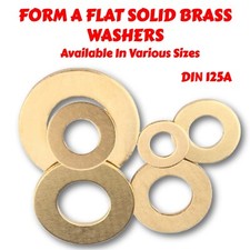 Form A Washers Flat Solid Brass DIN 125A M2-M16 for Hardware