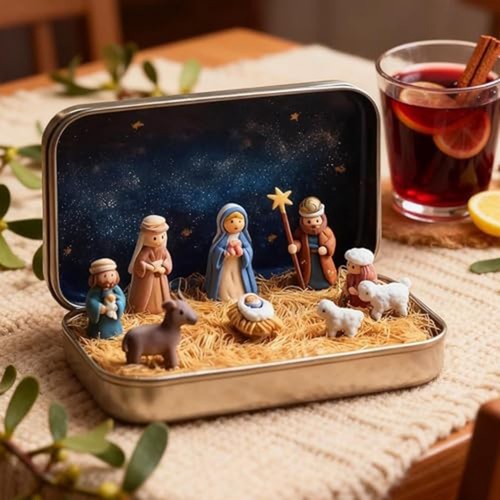 Mini christmas nativity - nativity, set