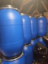 Open Top Plastic 220l Barrel Drum Keg Storage With Wide Mouth Lid & Clamp
