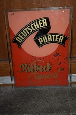 Old Glass Sign GDR Riebeck