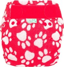 3 x Size 2 TotsBots Stretch Bamboozle Bamboo Reusable Nappies Nappy Red Paw