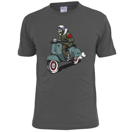 Mens skull scooter man shirt - mens,