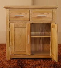 Oak Sideboard Solid Wood Small 2 Door+2 Drawer Storage Cupboard Dining Storage