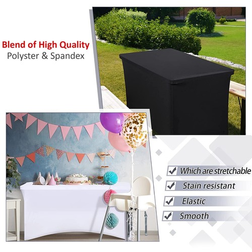 Black white 6ft trestle table - black/white,