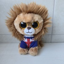 Rare Ty Beanie Boo - Hero the Lion Plush Soft Toy 6" Retired No Tags Union Jack