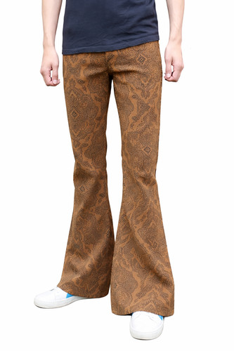 Flares brown paisley mens - paisley,